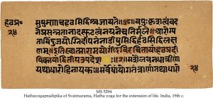 HATHAYOGAPRADIPIKA OF SVATMARAMA | MS 5294
