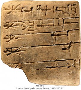 LEXICAL LIST OF GODS' NAMES | MS 2272