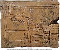 MAP OF CANALS AND IRRIGATION SYSTEMS TO THE WEST OF EUPHRATES, NAMING BESIDES EUPHRATES, THE NABIUM CANAL, DADI CANAL, AMMAMA CANAL AND MUSAHHIRUM, IN THE NIRU DISTRICT, WITH 7 CAPTIONS GIVING LENGTHS, WIDTHS AND DEPTHS OF THE CANALS AND THE VOLUMES TO BE